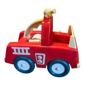 Vintage Style Red Fire Truck Toy Car with Ladder for Kids Pretend Play